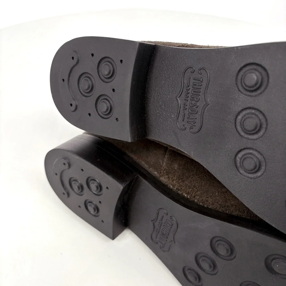 THURSDAY BOOT CO. | Duchess Leather Chelsea Boots in Olive Brown Suede | Sz 10 - Picture 14 of 15